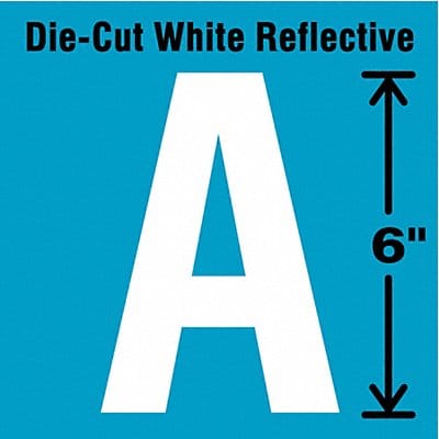 Die-Cut Reflective Letter Label A 6In H