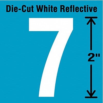 Die-Cut Refl. Number Label 7 2In H PK5
