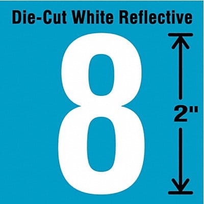 Die-Cut Refl. Number Label 8 2In H PK5
