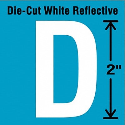 Die-Cut Refl. Letter Label D 2In H PK5