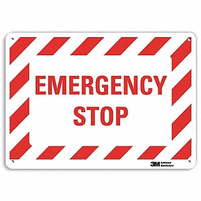 Rflctv Emergency Stop Sign 7x10in Alum