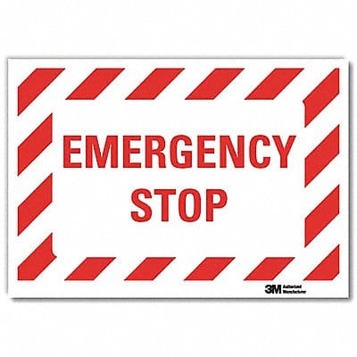 Rflctv Emergency Stop Label 5x7in Alum