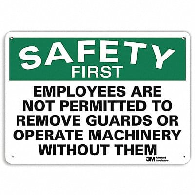 Safety Sign 10 in x 14 in Aluminum