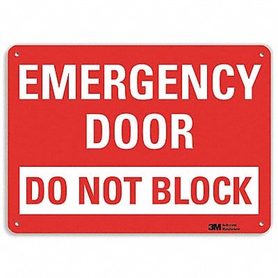 Emergency Sign 10 in x 14 in Aluminum
