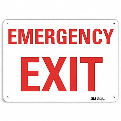 Emergency Sign 7 in x 10 in Aluminum