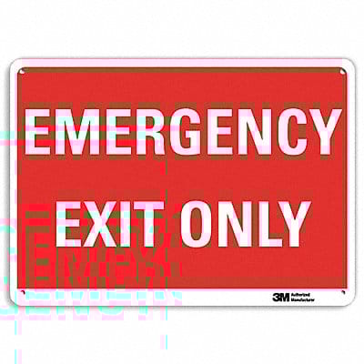 Emergency Sign 10 in x 14 in Aluminum