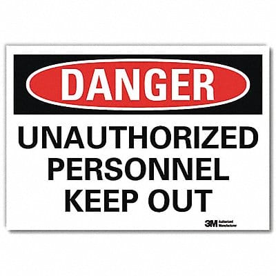 Danger Sign 7 in x 10 in Rflct Sheeting