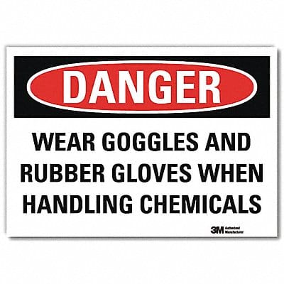 Danger Sign 7 in x 10 in Rflct Sheeting