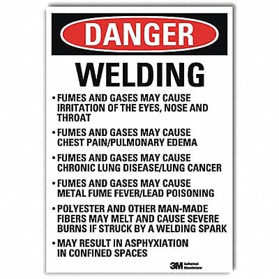 Danger Sign 14 in x 10 in Rflct Sheeting