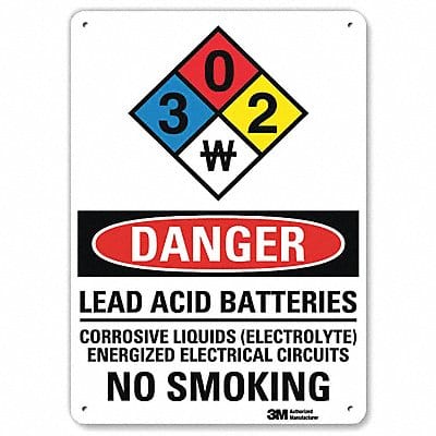 Danger No Smoking Sign 14inx10in Alum
