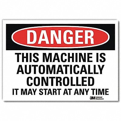 Danger Sign 10 in x 14 in Rflct Sheeting