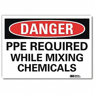 Danger Sign 5 in x 7 in Rflct Sheeting