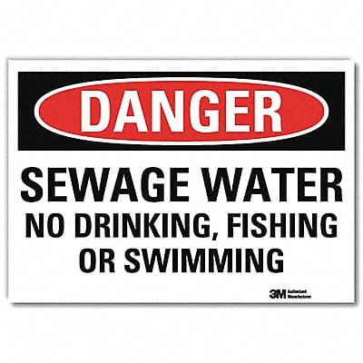 Danger Sign 10 in x 14 in Rflct Sheeting