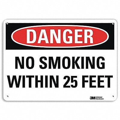 Danger No Smoking Sign 10 x 14 Alum