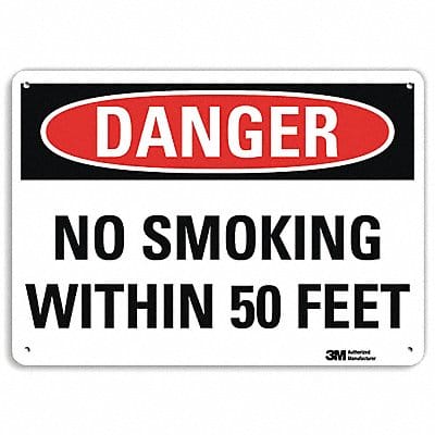 Danger No Smoking Sign 10 x 14 Alum