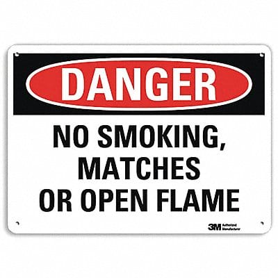 Danger No Smoking Sign 10 x 14 Alum