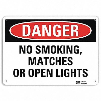 Danger No Smoking Sign 10 x 14 Alum