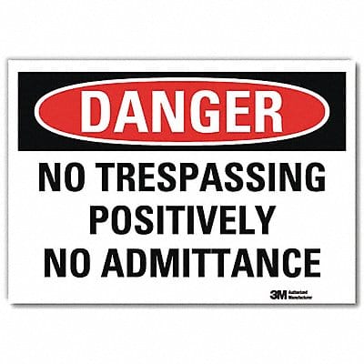 Danger Sign 10 in x 14 in Rflct Sheeting