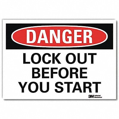 Danger Sign 10 in x 14 in Rflct Sheeting