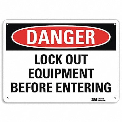 Danger Sign 10 in x 14 in Aluminum