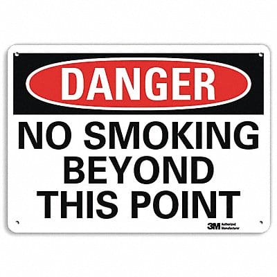 Danger No Smoking Sign 10 x 14 Alum