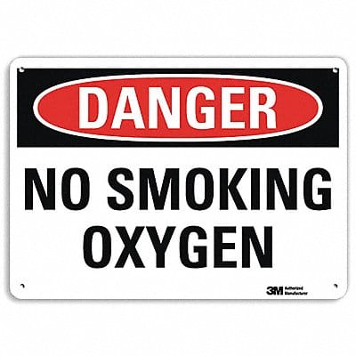 Danger No Smoking Sign 10 x 14 Alum