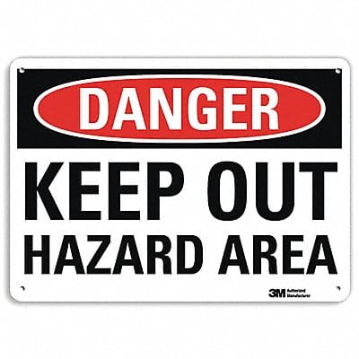 Danger Sign 7 in x 10 in Aluminum