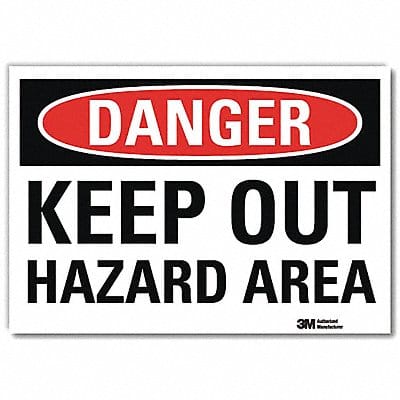 Danger Sign 7 in x 10 in Rflct Sheeting
