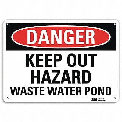 Danger Sign 10 in x 14 in Aluminum