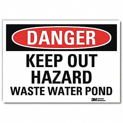 Danger Sign 10 in x 14 in Rflct Sheeting