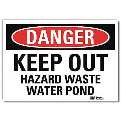 Danger Sign 10 in x 14 in Rflct Sheeting