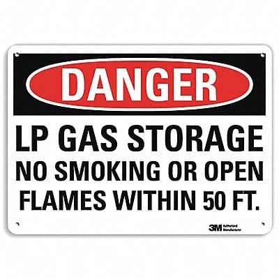 Danger No Smoking Sign 10 x 14 Alum