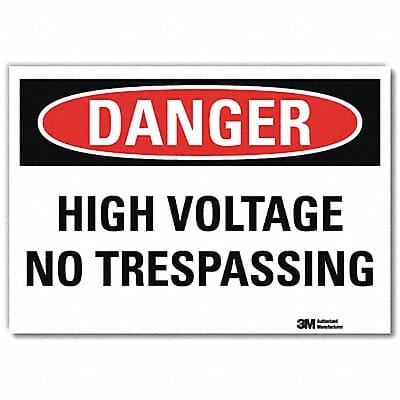 Danger Sign 7 in x 10 in Rflct Sheeting