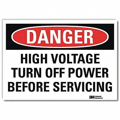Danger Sign 10 in x 14 in Rflct Sheeting