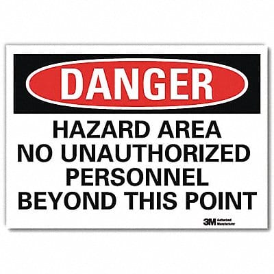 Danger Sign 7 in x 10 in Rflct Sheeting