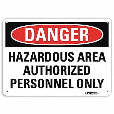 Danger Sign 10 in x 14 in Aluminum