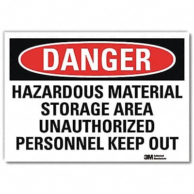 Danger Sign 5 in x 7 in Rflct Sheeting