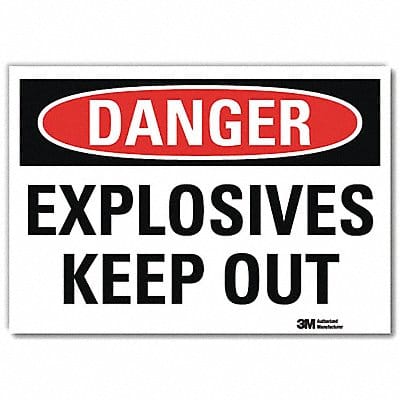 Danger Sign 10 in x 14 in Rflct Sheeting