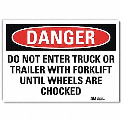 Danger Sign 7 in x 10 in Rflct Sheeting