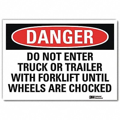 Danger Sign 5 in x 7 in Rflct Sheeting