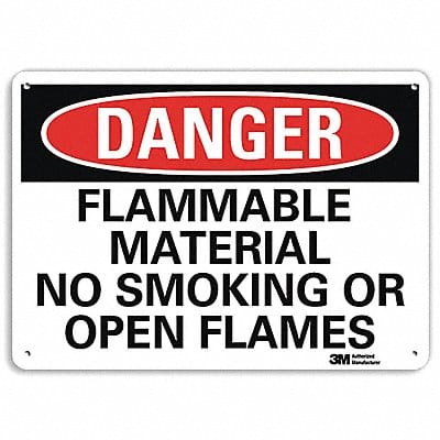 Danger No Smoking Sign 10 x 14 Alum