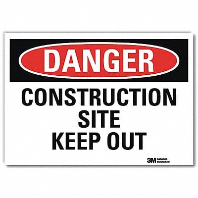 Danger Sign 7 in x 10 in Rflct Sheeting