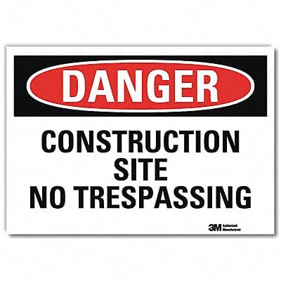 Danger Sign 10 in x 14 in Rflct Sheeting