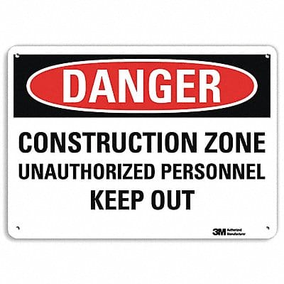 Danger Sign 7 in x 10 in Aluminum