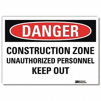 Danger Sign 5 in x 7 in Rflct Sheeting