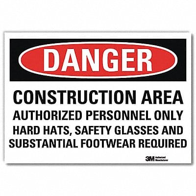 Danger Sign 7 in x 10 in Rflct Sheeting