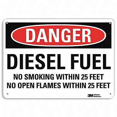 Danger No Smoking Sign 7 in x 10 in Alum