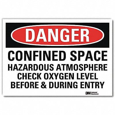 Danger Sign 10 in x 14 in Rflct Sheeting