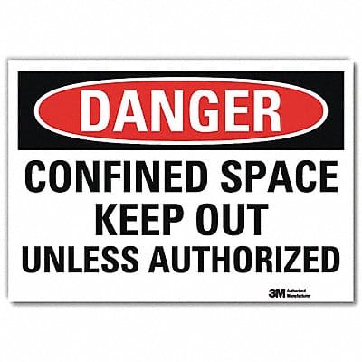 Danger Sign 5 in x 7 in Rflct Sheeting