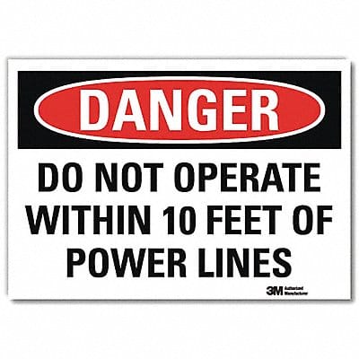 Danger Sign 5 in x 7 in Rflct Sheeting